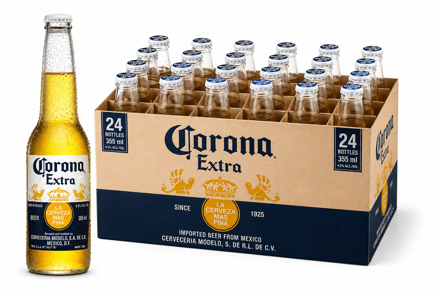 Corona Extra 355ml Glass Bottle 24pcs