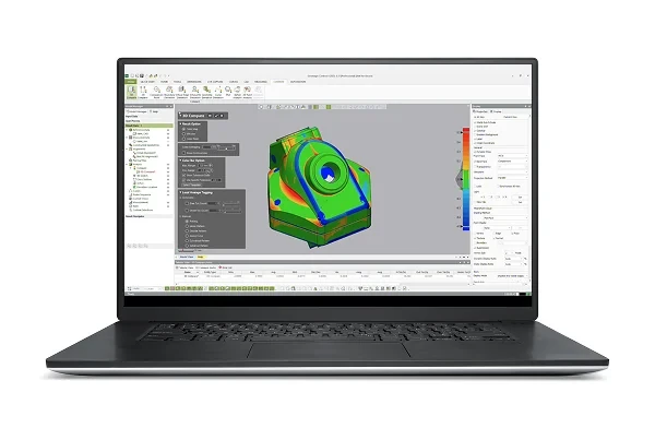 3D-Vergleich: Farbkarte der Abweichungen des Scans vom CAD-Modell.