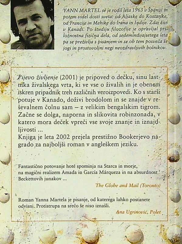 PIJEVO ŽIVLJENJE, Yann Martel
