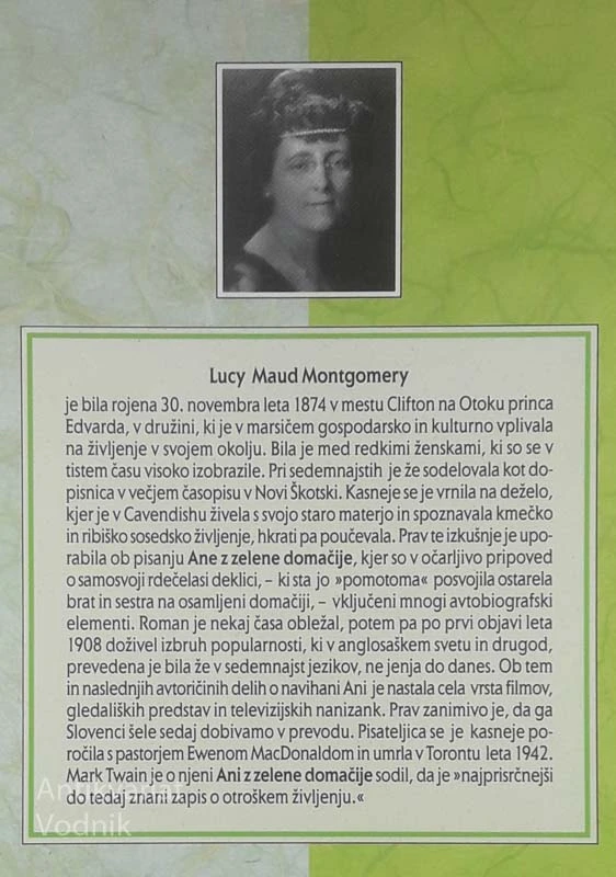 ANA Z ZELENE DOMAČIJE, Lucy Maud Montgomery