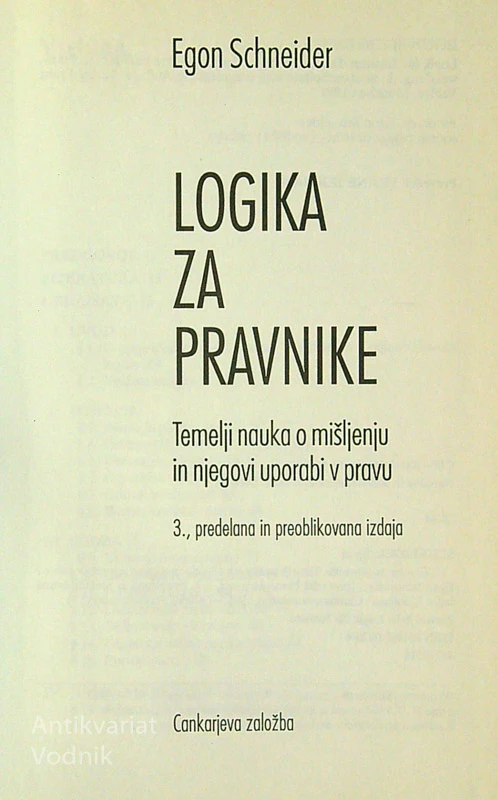 LOGIKA ZA PRAVNIKE, Egon Schneider