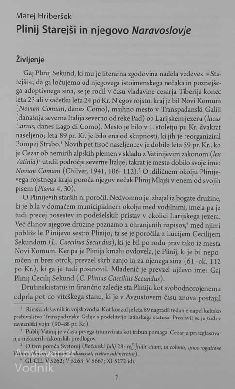 PLINIJ STAREJŠI Naravoslovje Izbrana poglavja