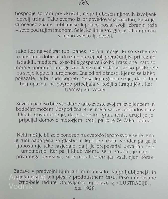 OD NEKDAJ LEPE SO LJUBLJANKE SLOVELE … (1890 – 1930)
