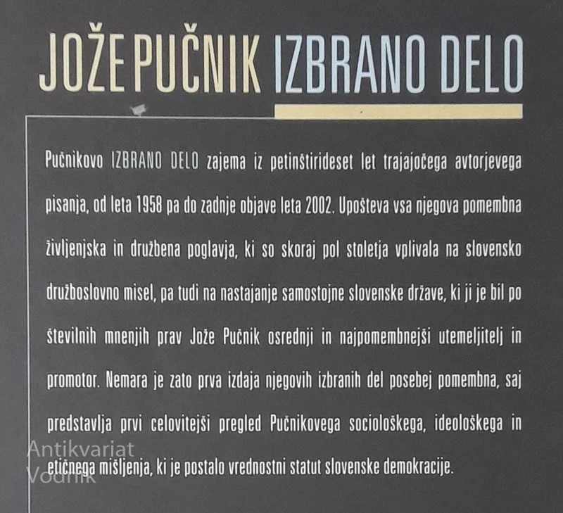 IZBRANO DELO, Jože Pučnik
