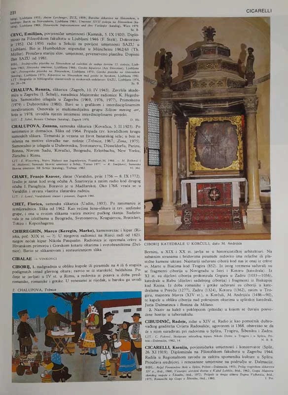LIKOVNA ENCIKLOPEDIJA JUGOSLAVIJE, gl. urednik Žarko Domljan, I. in II. del