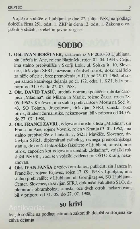 V IMENU LJUDSTVA, M. Horvat, M. Roglič & D. Tasić