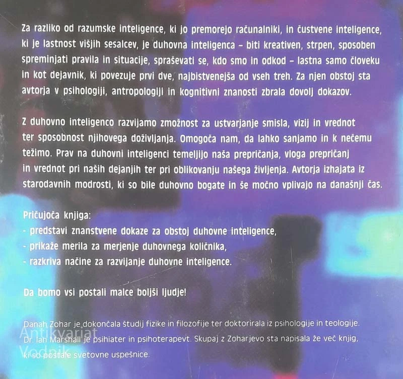 DUHOVNA INTELIGENCA, Danah Zohar in Ian Marshall