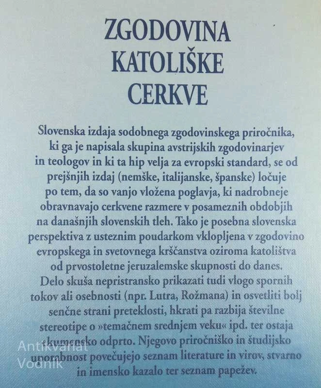 ZGODOVINA KATOLIŠKE CERKVE