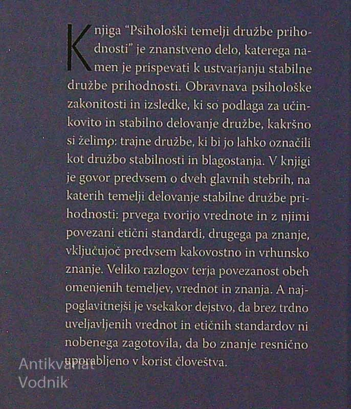 PSIHOLOŠKI TEMELJI DRUŽBE PRIHODNOSTI, Janek Musek