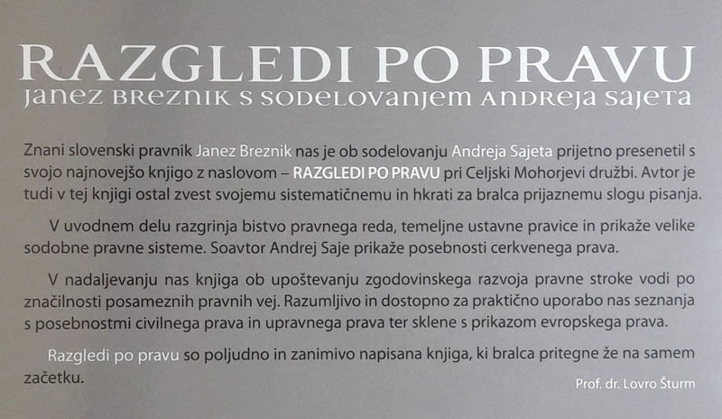 RAZGLEDI PO PRAVU, Janez breznik, Andrej Saje