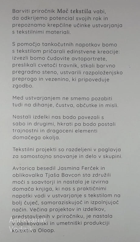MOČ TEKSTILA, Jasmina Ferček