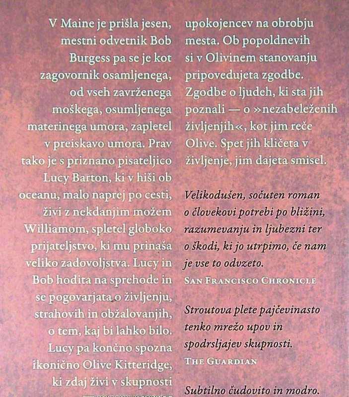 VSE MI POVEJ, Elizabeth Strout