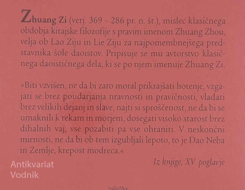 KLASIK DEŽELE JUŽNE ROŽE, Zhuang Zi
