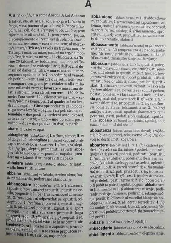 ITALIJANSKO – SLOVENSKI SLOVAR