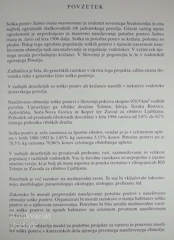 SOŠKA POSTRV, M. Povž