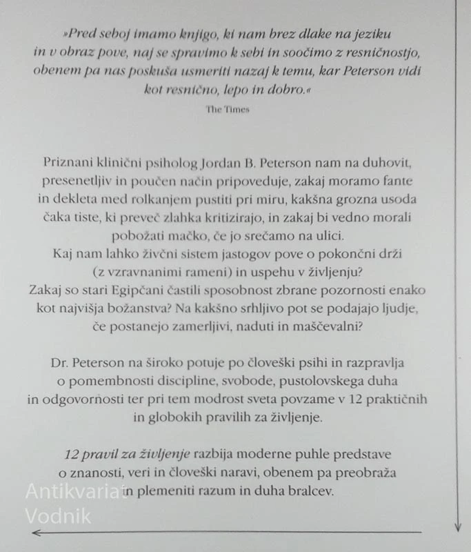12 PRAVIL ZA ŽIVLJENJE; PROTISTRUP ZA KAOS, Jordan B. Peterson