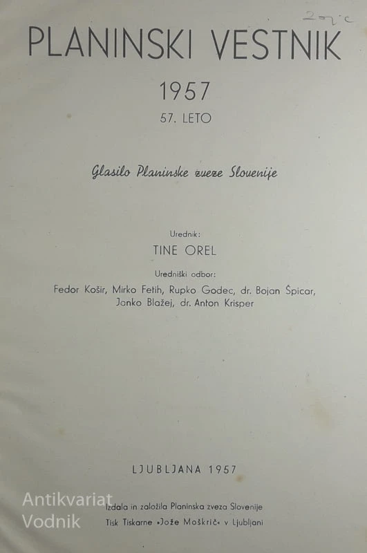PLANINSKI VESTNIK 1957