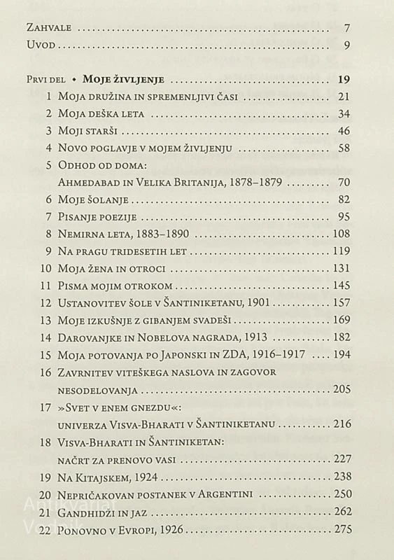 MOJE ŽIVLJENJE, O NJEM VAM PRIPOVEDUJEM, Rabindranath Tagore