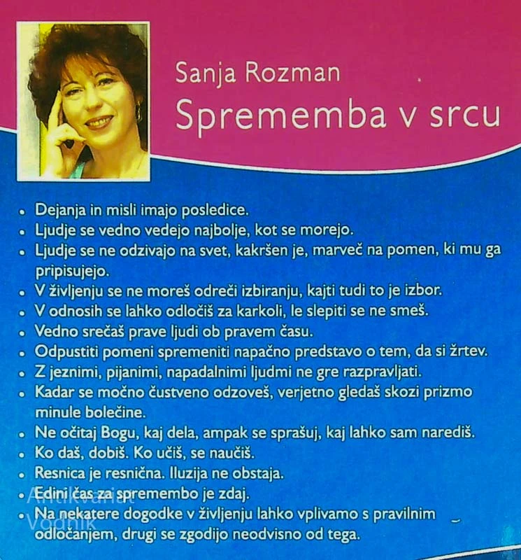 SPREMEMBA V SRCU, Sanja Rozman