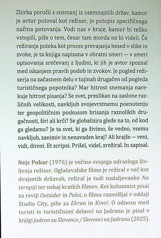 KRATKI REZI; POROČILO O REŽIRANJU V TUJINAH, Nejc Pohar