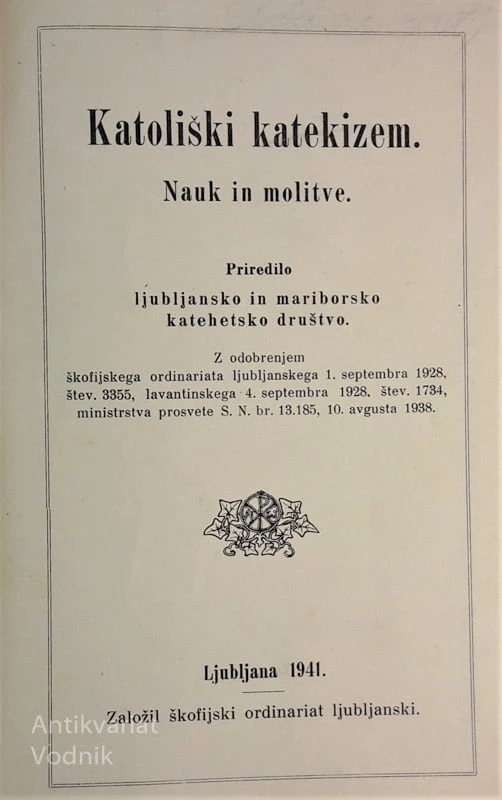 KATOLIŠKI KATEKIZEM, nauk in molitve