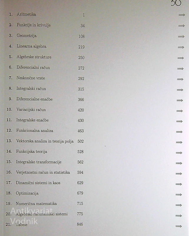 MATEMATIČNI PRIROČNIK; POPRAVLJENA IZDAJA, več avtorjev