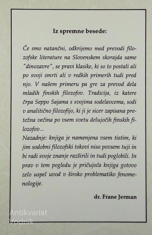 MISEL IN SMISEL: UVOD V FENOMENOLOGIJO