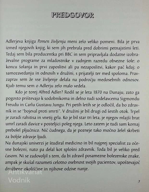 SMISEL ŽIVLJENJA, Alfred Adler