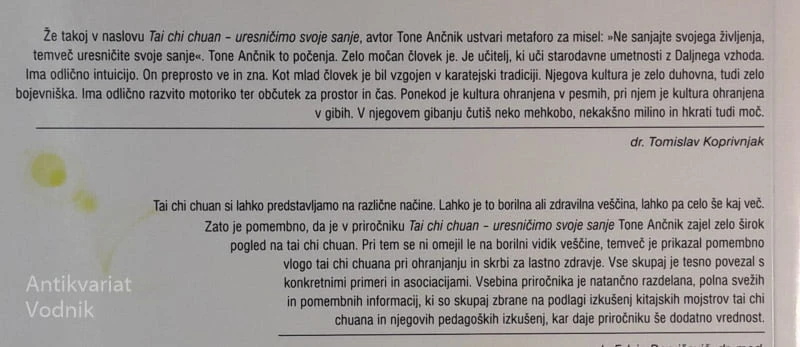 TAI CHI CHUAN, uresničimo svoje sanje, Tone Ančnik