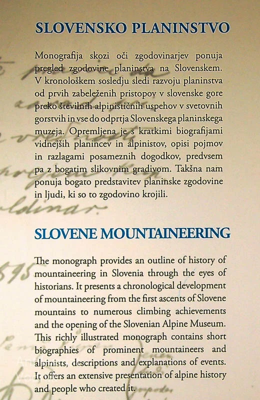 SLOVENSKO PLANINSTVO; SLOVENE MOUNTAINEERING, Peter Mikša in Kornelija Aljec