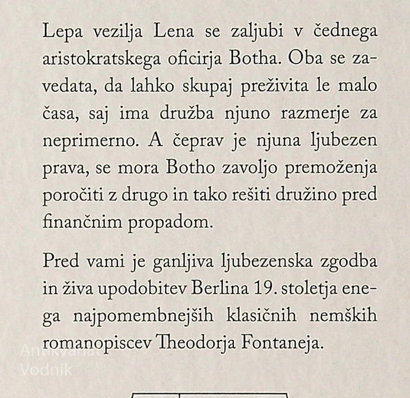 ZMOTE IN ZMEŠNJAVE, Theodor Fontane