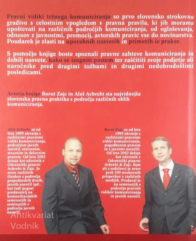 PRAVNI VIDIKI KOMUNICIRANJA, Borut Zajc in Aleš Avbreht