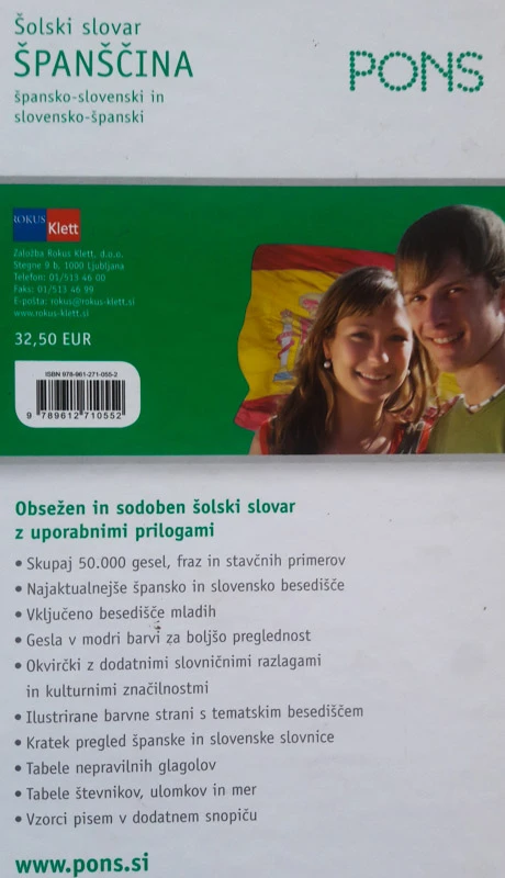 Špansko-slovenski, slovensko-španski slovar, PONS