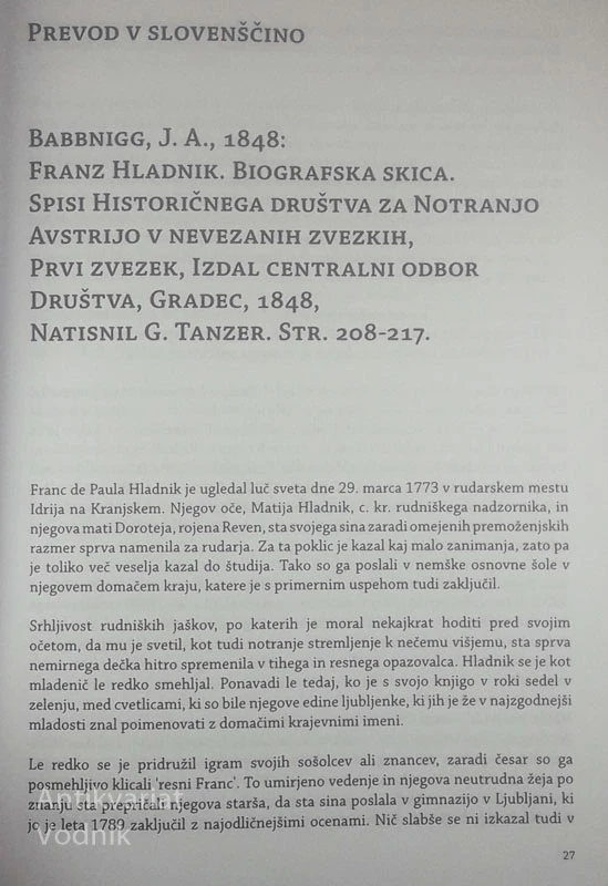 FRANC HLADNIK – USTANOVITELJ BOTANIČNEGA VRTA V LJUBLJANI, več avtorjev