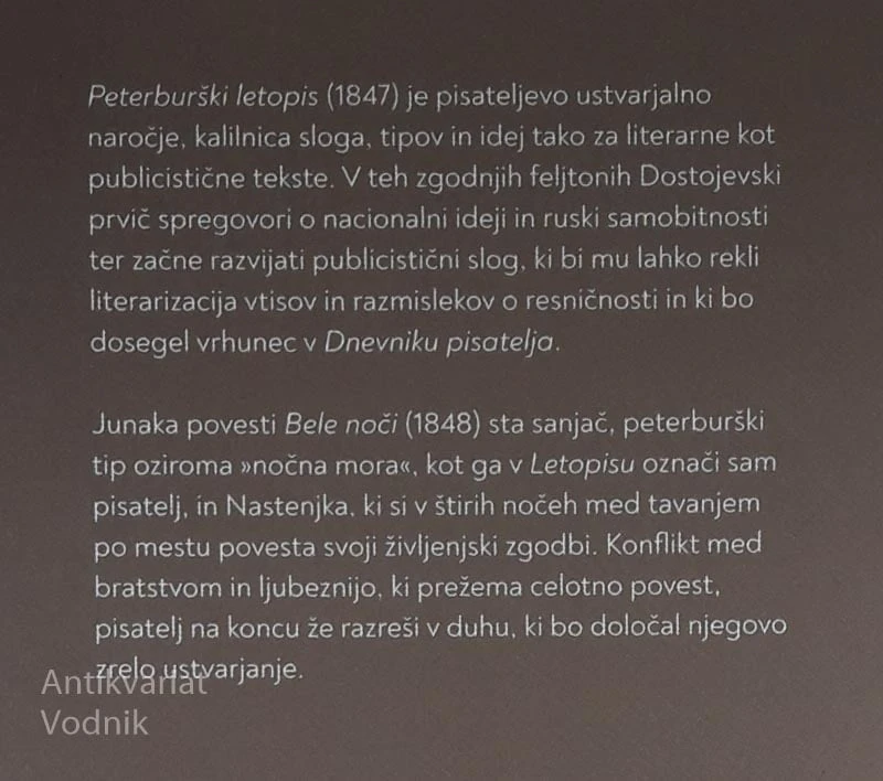 PETERBURŠKI LETOPIS BELE NOČI, F. M. Dostojevski