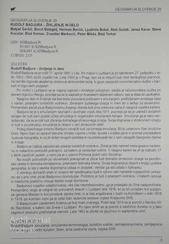 RUDOLF BDJURA-ŽIVLJENJE IN DELO, Matjaž Geršič