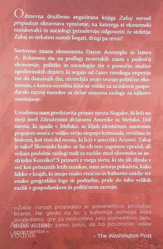 ZAKAJ NARODI PROPADAJO, Daron Acemoglu in James A. Robinson