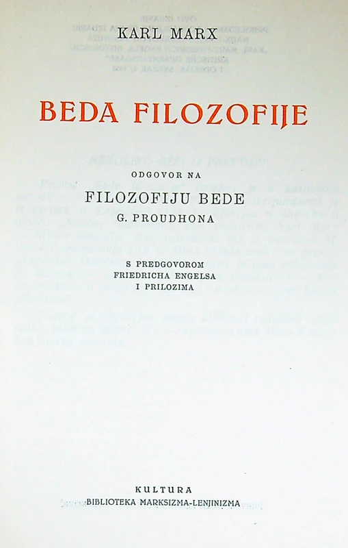BEDA FILOZOFIJE, Karl Marx ( v hrvaškem jeziku)