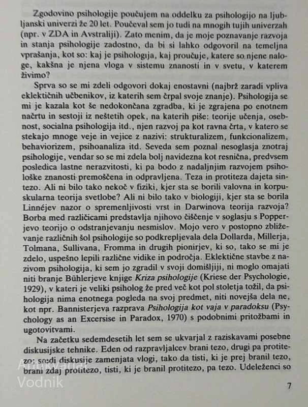 ZNAMENITI PSIHOLOGI O PSIHOLOGIJI, Vid Pečjak