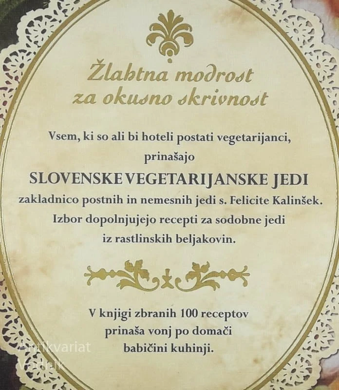 SLOVENSKE VEGETARIJANSKE JEDI ALI KAKO KUHATI BREZ MESA, s. Felicita Kalinšek
