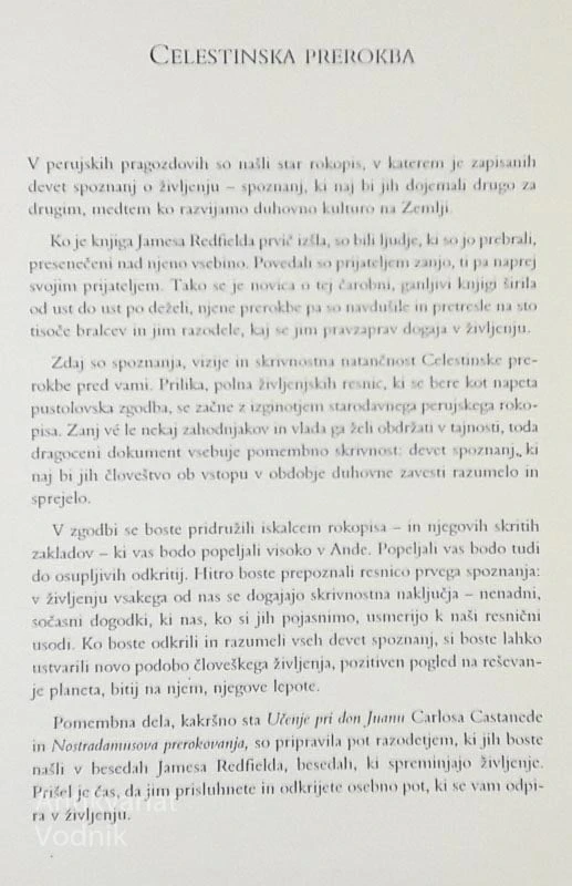 CELESTINSKA PREROKBA James Redfield (mehka vezava)