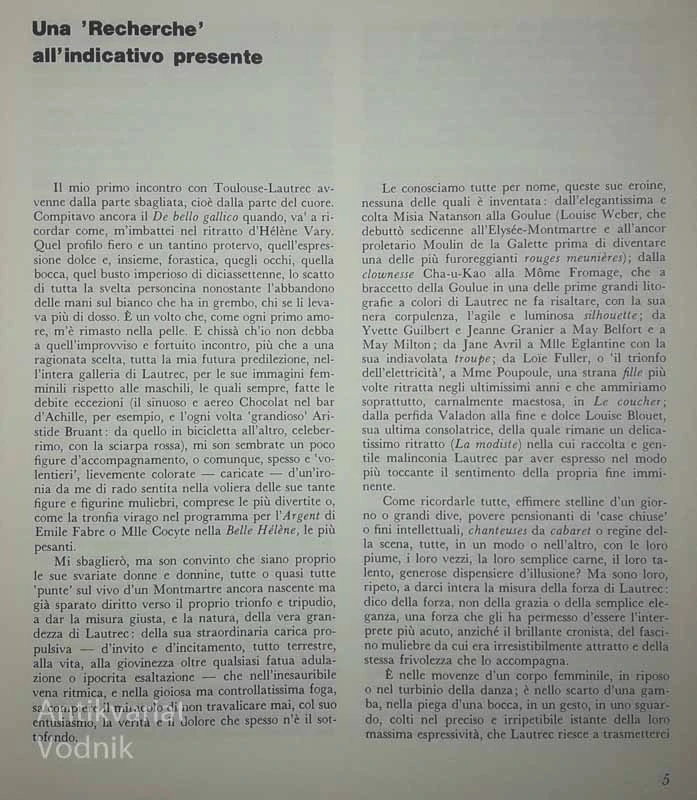 TOULOUSE – LAUTREC, Giorgio Caproni