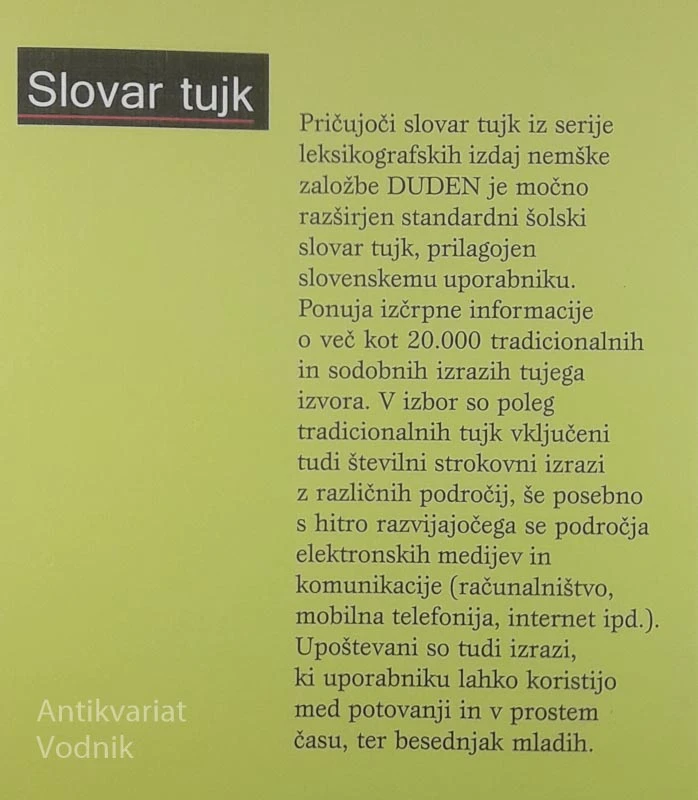 SLOVAR TUJK