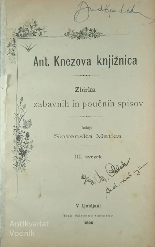 ANT. KNEZOVA KNJIŽNICA; ZBIRKA ZABAVNIH IN POUČNIH SPISOV