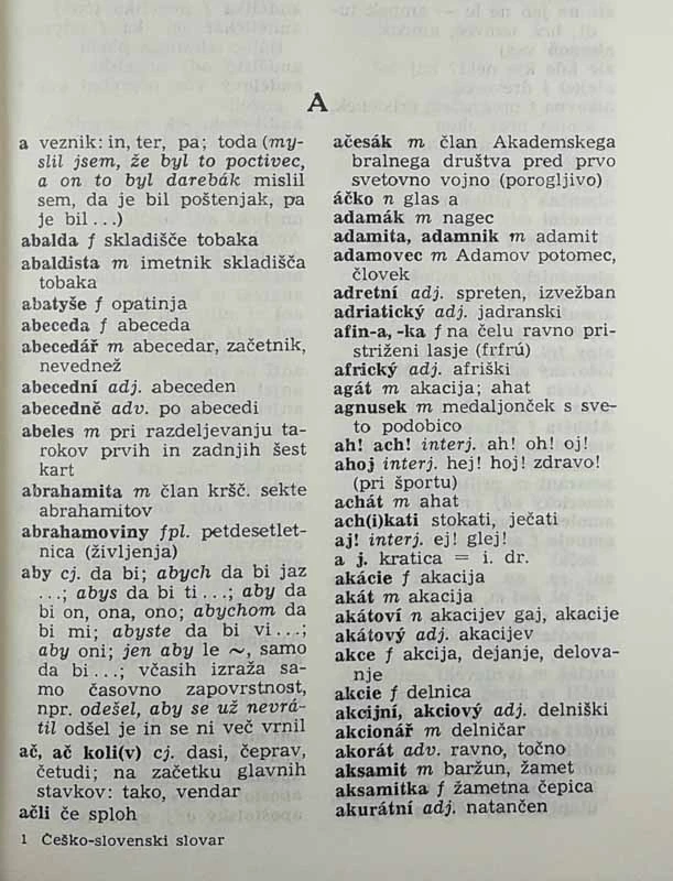 ČEŠKO-SLOVENSKI SLOVAR, Fran Bradač