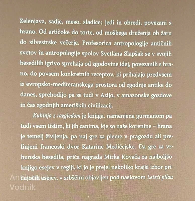 KUHINJA Z RAZGLEDOM; ESEJI IZ ANTROPOLOGIJE HRANE, Svetlana Slapšak