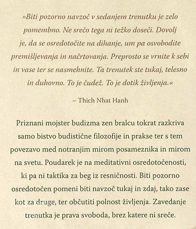 DOTIK ŽIVLJENJA; ODKRIJTE ČAROBNOST SEDANJEGA TRENUTKA, Thich Nhat Hanh