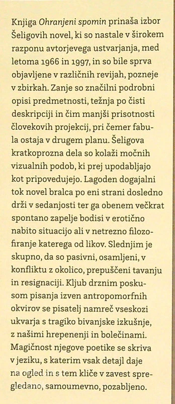 OHRANJENI SPOMINI, Rudi Šeligo