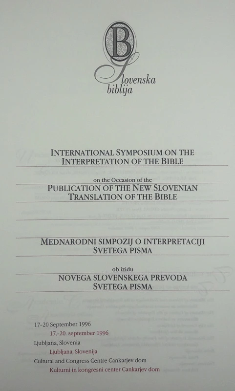 INTERPRETACIJA SVETEGA PISMA / INTERPRETATION OF THE BIBLE