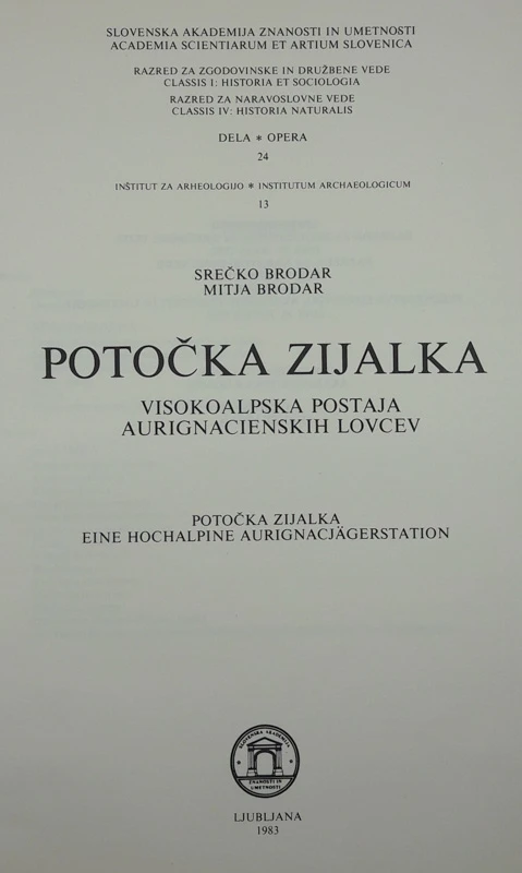 POTOČKA ZIJALKA, Srečko in Mitja Brodar